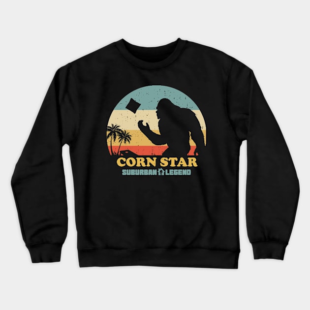 Bigfoot Cornhole Corn Star Suburban Legend Crewneck Sweatshirt by Bigfinz